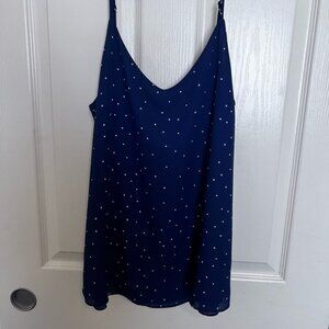 Pink Republic Navy Blue Top with White Dots